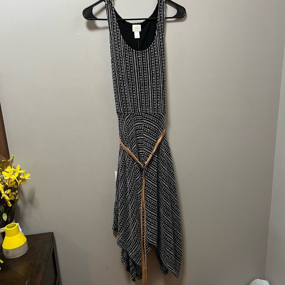Boho Midi Dress Flowy Handkerchief Dress Hem Festival Vibes Earthy Tones 0 Small